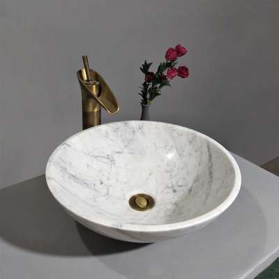 China Supplier White Round Sink Bathroom Stone Wash Basin