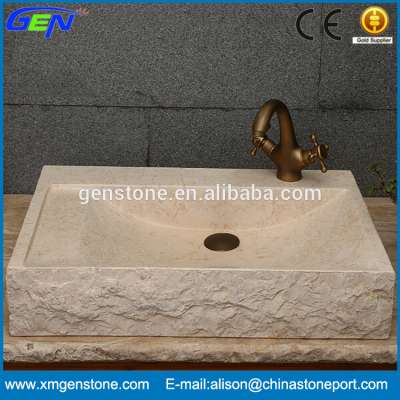 Hand Carved Rectangular Marble Bathroom Wash Basin