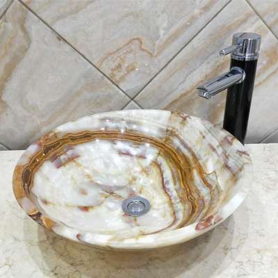 Natural Stone Onyx Sink Indoor Bathroom Wash Basin