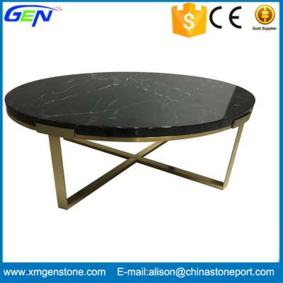 Round Black Marquina Marble Table Top