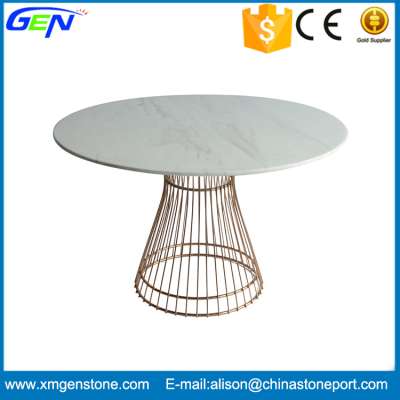 Round Carrara White Marble Table Top Coffee Table Top