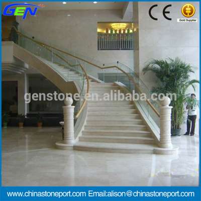 High Quality Polished Beige Marble Lobby Stair Steps