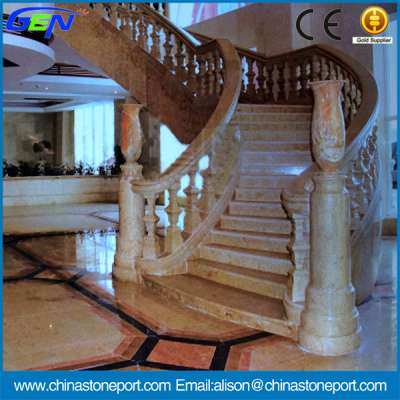 Factory Prefabricated Polished Grey Marble Stair Treads