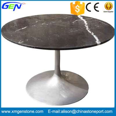 Round Black Marble Top Dining Table Coffee Table