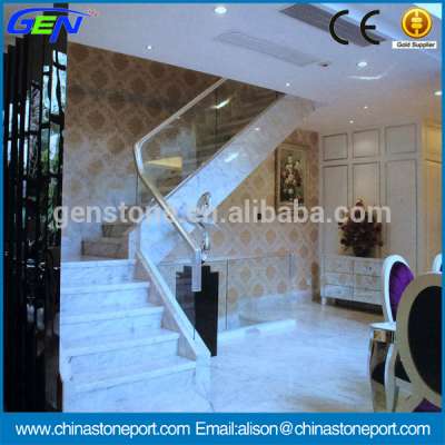 Interior House Italian Carrara White Marble Stairs