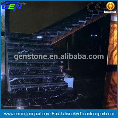 Chinese Cheap Nero Margiua Black Marble Polished Stairs